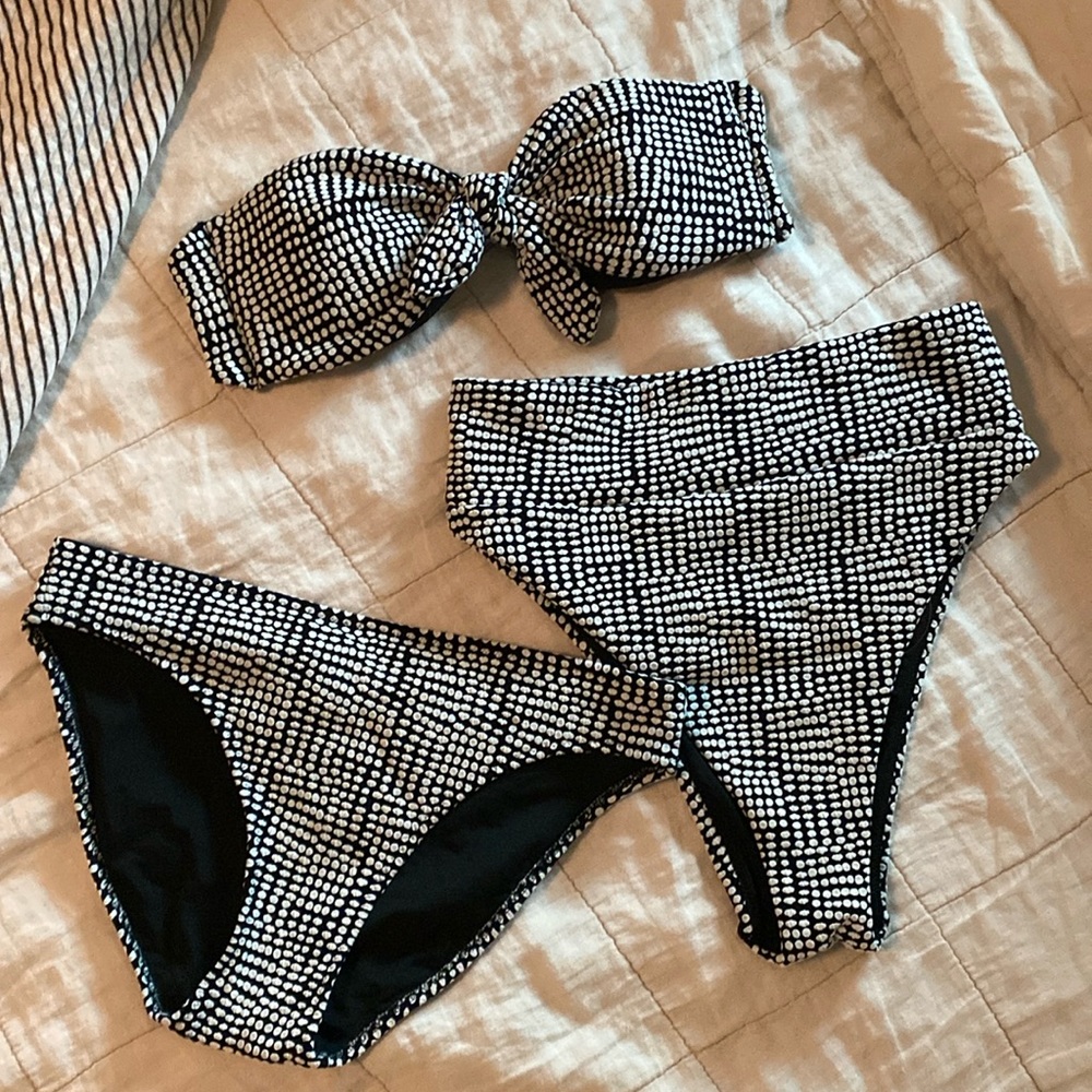 Aerie Black and White Swim Suit. Three piece set.